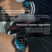 K62 1.43 Inch Water-resistant Bluetooth Call Weather Music Smart Sports Watch, Color: Silver Three-bead Steel