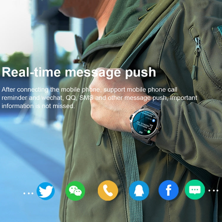 K62 1.43 Inch Waterproof Bluetooth Call Weather Music Smart Sports Watch, Color: Silver Three-bead Steel - free shipping - PMC TechLife - Order now!