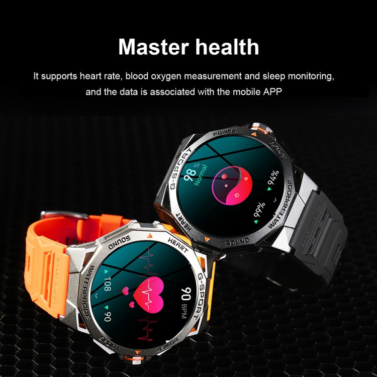 K62 1.43 Inch Waterproof Bluetooth Call Weather Music Smart Sports Watch, Color: Silver Three-bead Steel - free shipping - PMC TechLife - Order now!