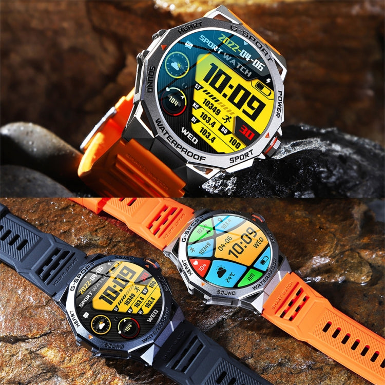 K62 1.43 Inch Waterproof Bluetooth Call Weather Music Smart Sports Watch, Color: Silver Three-bead Steel - free shipping - PMC TechLife - Order now!