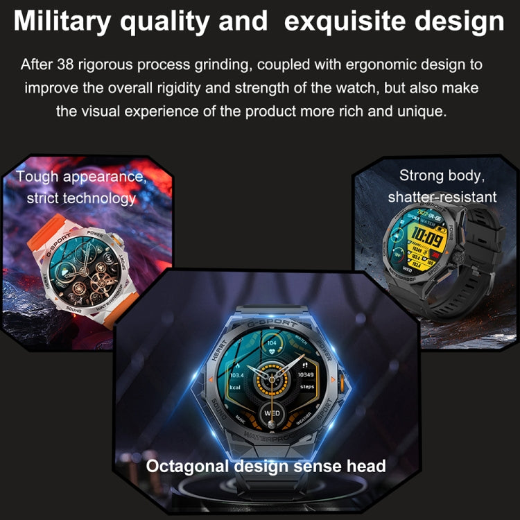 K62 1.43 Inch Waterproof Bluetooth Call Weather Music Smart Sports Watch, Color: Silver Three-bead Steel - free shipping - PMC TechLife - Order now!