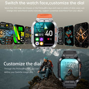 K57 Pro 1.96 Inch Bluetooth Call Music Weather Display Water-resistant Smart Watch, Color: Silver Leather