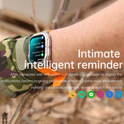 K57 Pro 1.96 Inch Bluetooth Call Music Weather Display Water-resistant Smart Watch, Color: Silver Leather