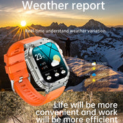 K57 Pro 1.96 Inch Bluetooth Call Music Weather Display Water-resistant Smart Watch, Color: Silver Leather