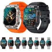 K57 Pro 1.96 Inch Bluetooth Call Music Weather Display Water-resistant Smart Watch, Color: Silver Leather