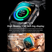 K57 Pro 1.96 Inch Bluetooth Call Music Weather Display Water-resistant Smart Watch, Color: Silver Leather