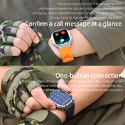K57 Pro 1.96 Inch Bluetooth Call Music Weather Display Water-resistant Smart Watch, Color: Silver Leather