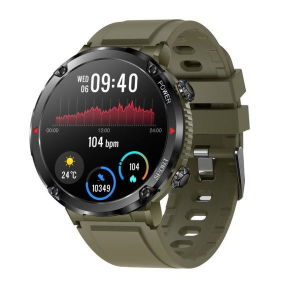T30 1.6-inch Outdoor Sports Water-resistant Smart Music Bluetooth Call Watch, Color: Dark Green