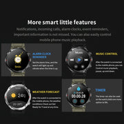 T30 1.6-inch Outdoor Sports Water-resistant Smart Music Bluetooth Call Watch, Color: Black Steel+Silicone