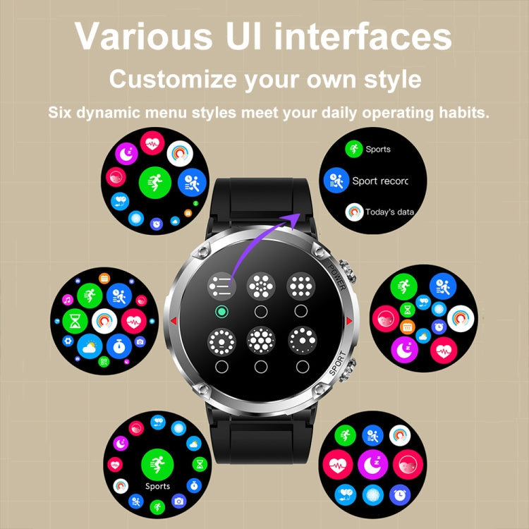 T30 1.6-inch Outdoor Sports Water-resistant Smart Music Bluetooth Call Watch, Color: Dark Green