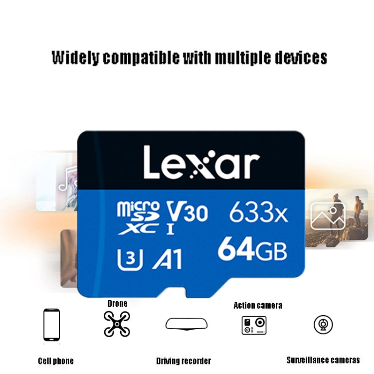 Lexar 633x 64GB High-speed Driving Recorder Dedicated Mobile Phone Memory Card DVR TF Card - Micro SD Card by Lexar | Online Shopping South Africa | PMC Jewellery | Buy Now Pay Later Mobicred