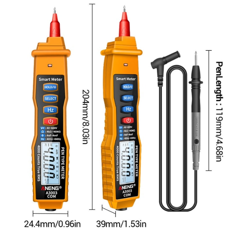 ANENG A3003 Multi-Function Pen-Type High-Precision Smart Multimeter(Orange) - free shipping - PMC TechLife - Order now!