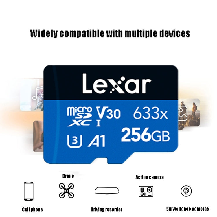 Lexar 633x 256GB High-speed Mobile Phone Camera Memory TF Card Switch Expansion Driving Recorder Dedicated Storage Flash Memory Card - free shipping - PMC Jewellery - Order now!