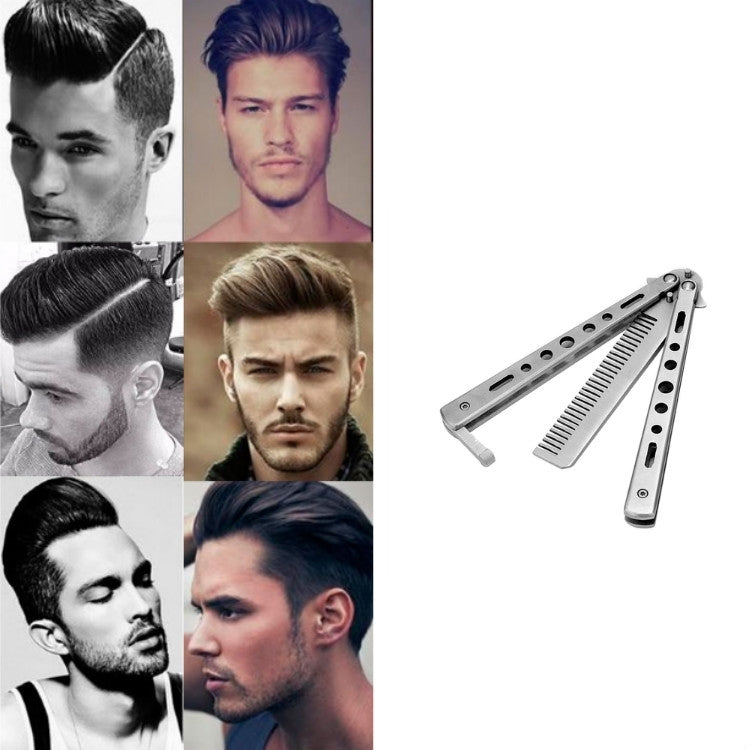 Salon Stainless Steel Practice Comb Practice Knife (Uncut) Butterfly Comb(Silver) - free shipping - PMC TechLife - Order now!