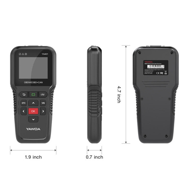 YAWOA YA401 Car Engine Fault Diagnostic Instrument OBD2 Car Fault Reading Card Battery Detector - Code Readers & Scan Tools by PMC TechLife | Online Shopping South Africa | PMC TechLife
