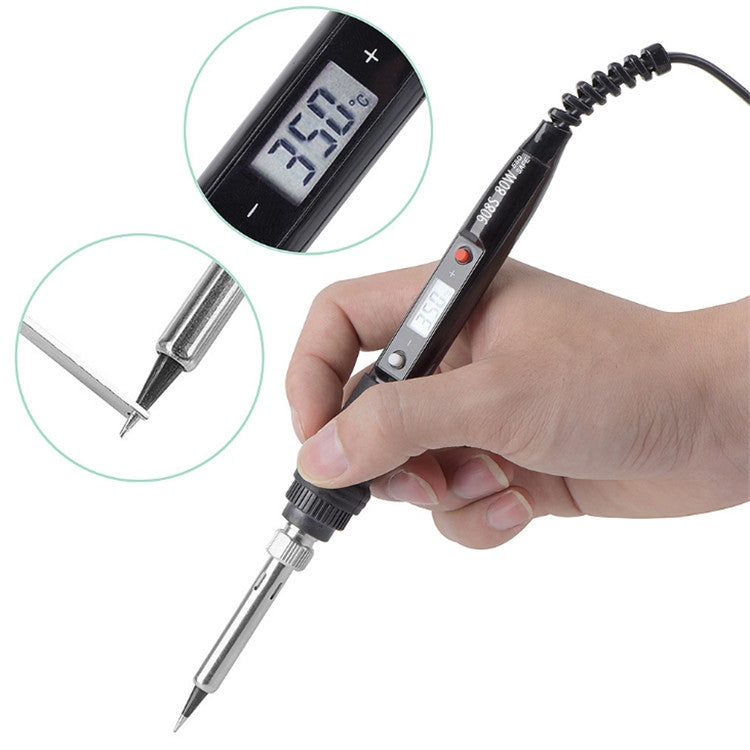 908S 80W LCD Thermostat Soldering Iron Constant Temperature Soldering Iron, Plug Type:US Plug(Black) - free shipping - PMC Jewellery - Order now!