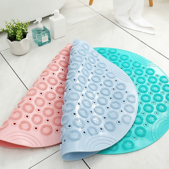 Bathroom Anti-slip Round Mat Suction Cup Massage Foot Pad(Blue)