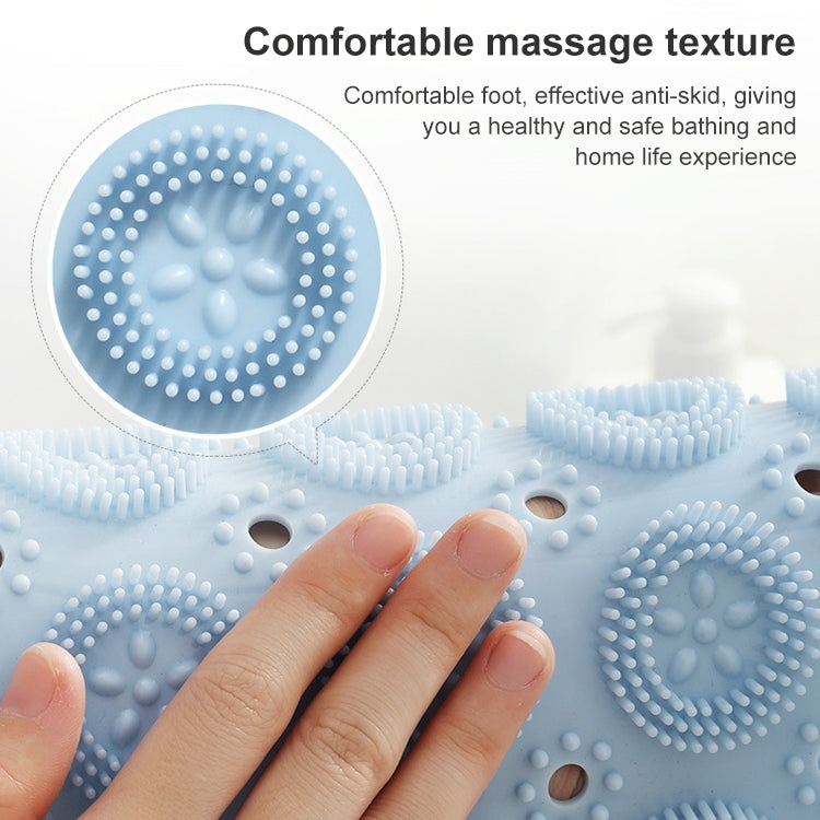 Bathroom Anti-slip Round Mat Suction Cup Massage Foot Pad(Blue)