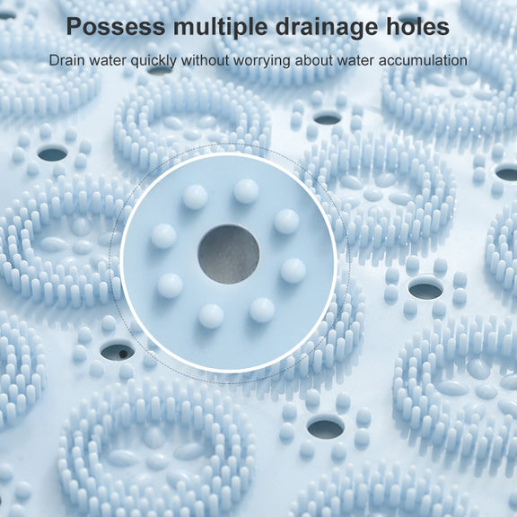 Bathroom Anti-slip Round Mat Suction Cup Massage Foot Pad(Blue)