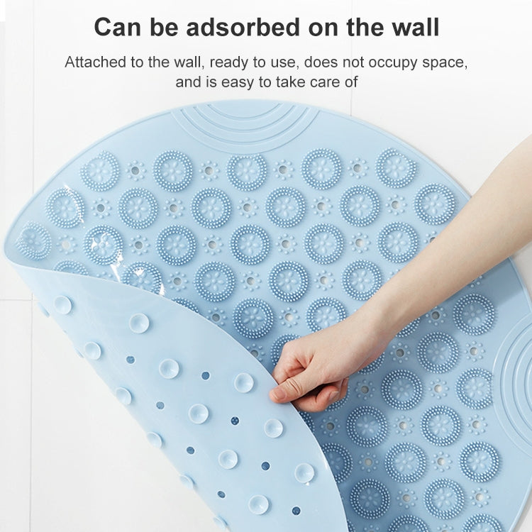 Bathroom Anti-slip Round Mat Suction Cup Massage Foot Pad(Blue)