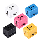 World-Wide Universal Travel Concealable Plugs Adapter with & Built-in Dual USB Ports Charger for US, UK, AU, EU(Blue)