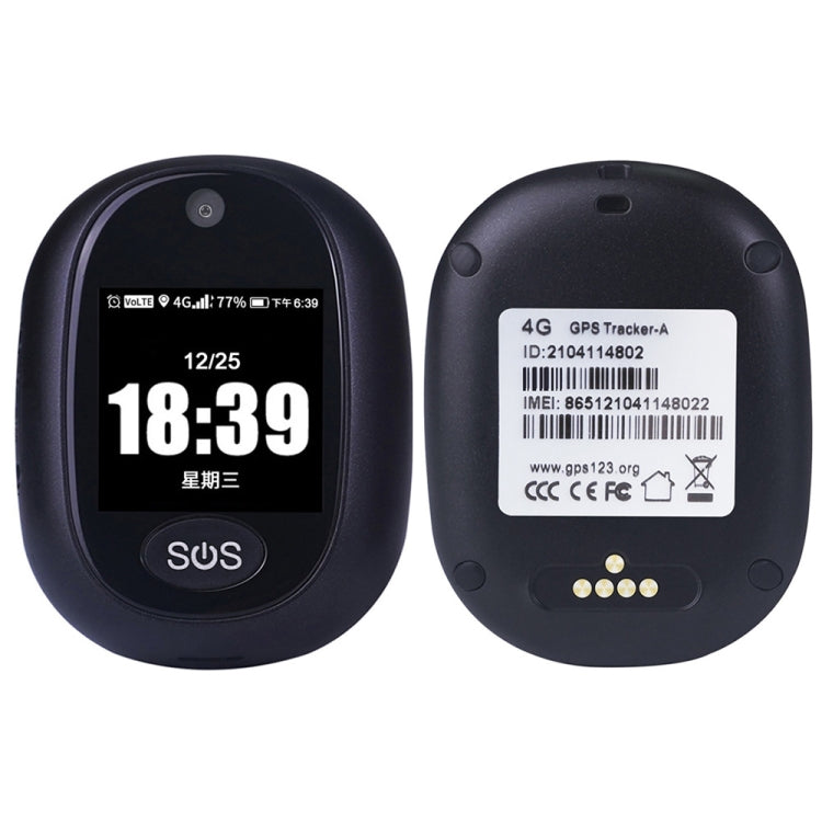REACHFAR RF-V45-A Mini Touch Screen GPS Smart Tracker Pendant, Support SOS / Camera / Health Management / Video Calling / 4G LTE, For Asia/Europe/Africa / Australia(Black) - free shipping - PMC Jewellery - Order now!