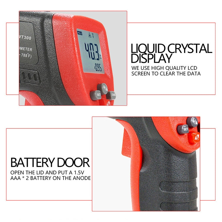 Wintact WT300 -50 Degree C~420 Degree C Handheld Portable Outdoor Non-contact Digital Infrared Thermometer - Thermostat & Thermometer by Wintact | Online Shopping South Africa | PMC Jewellery | Buy Now Pay Later Mobicred