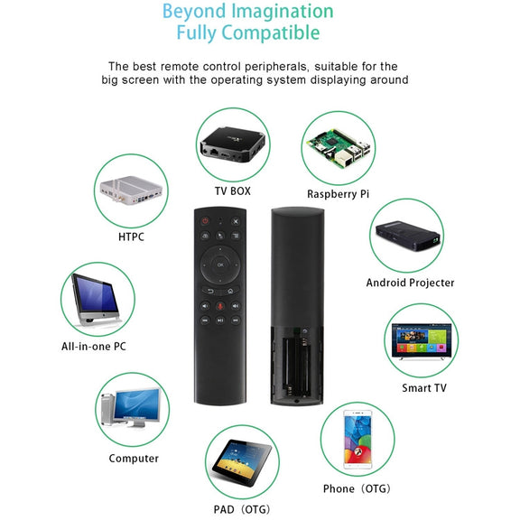 G20S 2.4G Air Mouse Remote Control with Fidelity Voice Input & IR Learning & 6-axis Gyroscope for PC & Android TV Box & Laptop & Projector