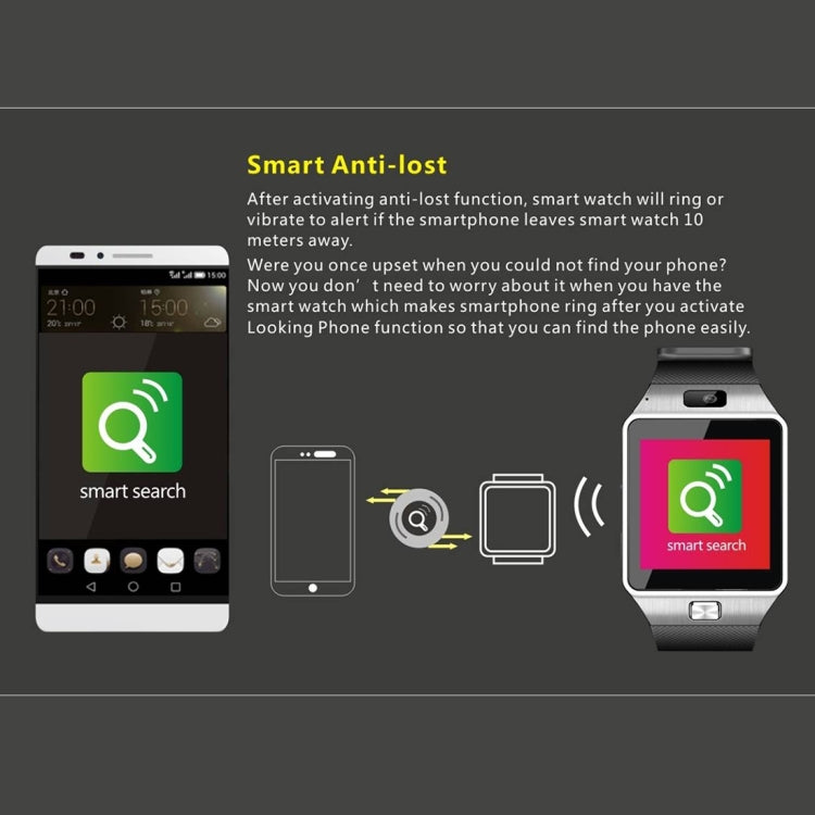 DZ09 1.56 inch Screen Bluetooth 3.0 Android 4.1 OS Above Smart Watch Phone with Bluetooth Call & Call Reminder & Sleep Monitor & Pedometer & Sedentary Reminder & Calendar & SMS & Audio and Video Player & Anti-loss Function(Black) - Smart Watches by PMC TechLife | Online Shopping South Africa | PMC TechLife | Buy Now Pay Later Mobicred