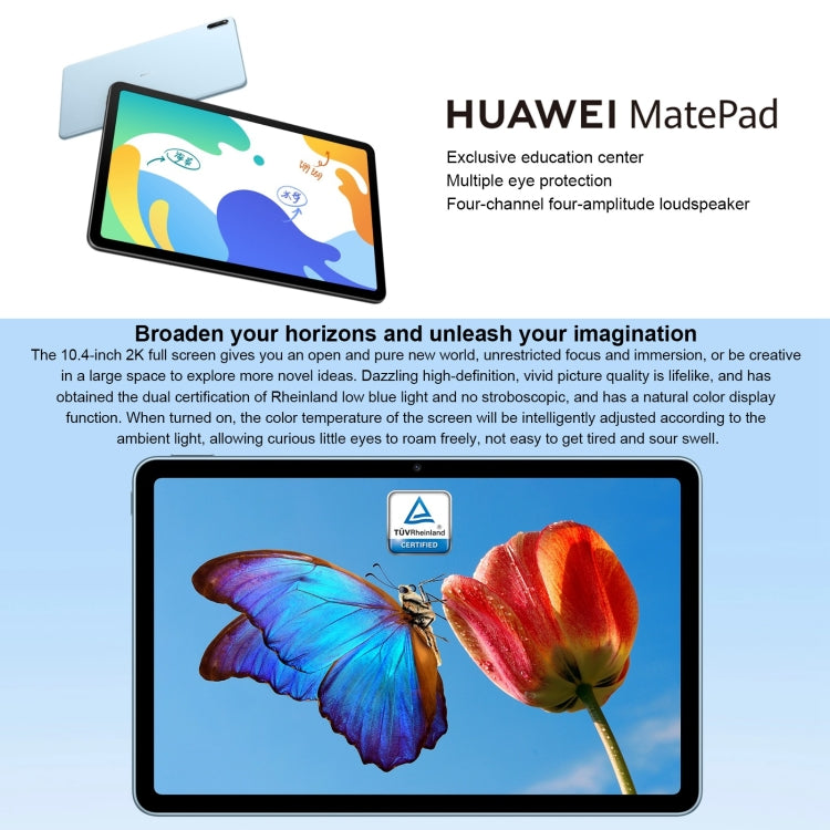 Huawei MatePad 10.4 BAH4-W19 WiFi, 10.4 inch, 6GB+64GB, HarmonyOS 2 Qualcomm Snapdragon 778G 4G Octa Core up to 2.42GHz, Support Dual WiFi, OTG, Not Support Google Play (Silver) - free shipping - PMC TechLife - Order now!
