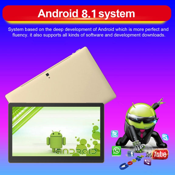 M101 4G LTE Tablet PC, 14.1 inch, 4GB+128GB, Android 8.1 MTK6797 Deca Core 2.1GHz, Dual SIM, Support GPS, OTG, WiFi, BT(Blue)