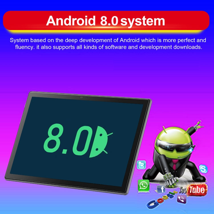 P60 4G Phone Call Tablet PC, 10.1 inch, 4GB+64GB, Android 8.0 MTK6797 Deca Core 2.1GHz, Dual SIM, Support GPS, OTG, WiFi, BT (White)