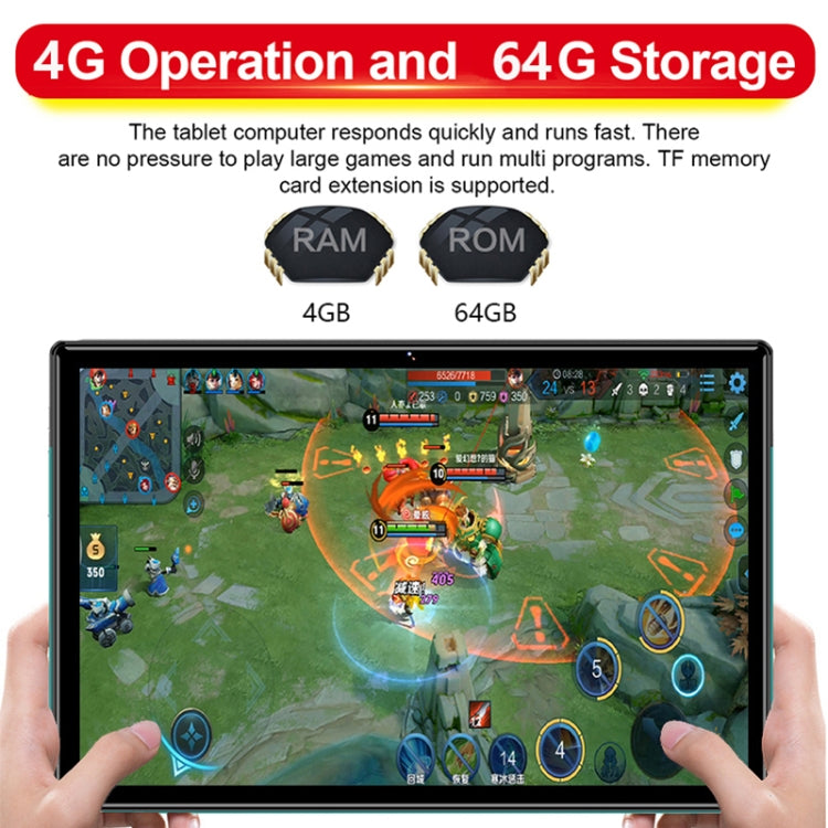 P60 4G Phone Call Tablet PC, 10.1 inch, 4GB+64GB, Android 8.0 MTK6797 Deca Core 2.1GHz, Dual SIM, Support GPS, OTG, WiFi, BT (White)
