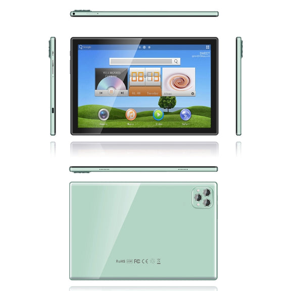 BDF P50 4G LTE Tablet PC, 10.1 inch, 8GB+128GB, Android 12.0 MTK6762 Octa Core, Support Dual SIM & Bluetooth & WiFi, EU Plug(Green)