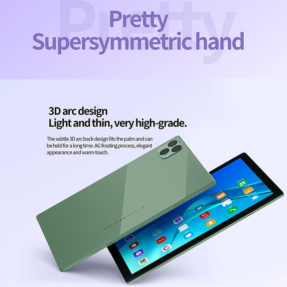BDF P50 4G LTE Tablet PC, 10.1 inch, 8GB+128GB, Android 12.0 MTK6762 Octa Core, Support Dual SIM & Bluetooth & WiFi, EU Plug(Blue)