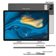 BDF P70 4G LTE Tablet PC, 10.1 inch, 8GB+128GB, Android 12.0 MTK6762 Octa Core, Support Dual SIM & Bluetooth & WiFi, EU Plug(Silver)