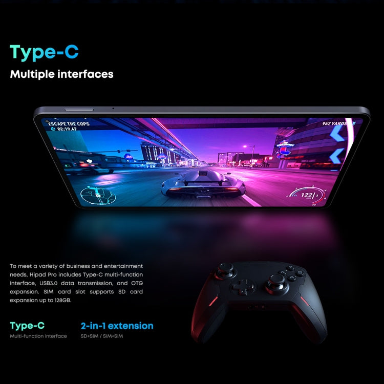 CHUWI HiPad Pro 4G LTE Tablet PC, 10.8 inch, 8GB+128GB, Without Keyboard, Android 11, Qualcomm Snapdragon 662 Octa Core up to 2.0GHz, Support Dual SIM & Bluetooth & WiFi & TF Card (Black+Blue) - free shipping - PMC Jewellery - Order now!