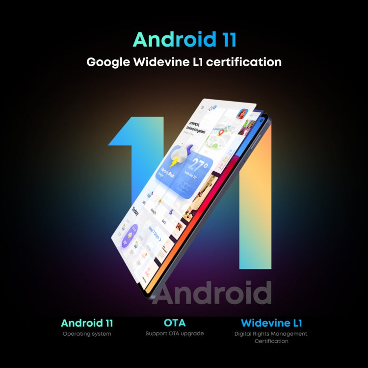 CHUWI HiPad Pro 4G LTE Tablet PC, 10.8 inch, 8GB+128GB, Without Keyboard, Android 11, Qualcomm Snapdragon 662 Octa Core up to 2.0GHz, Support Dual SIM & Bluetooth & WiFi & TF Card (Black+Blue) - free shipping - PMC TechLife - Order now!