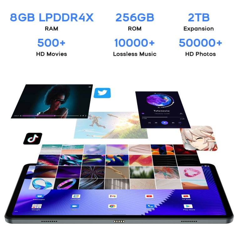 HEADWOLF Hpad2 4G LTE, 10.95 inch, 8GB+256GB, Android 11 Unisoc T618 Octa Core up to 2.0GHz, Support Dual SIM & WiFi & Bluetooth, Global Version with Google Play, US Plug(Space Grey) - free shipping - PMC Jewellery - Order now!