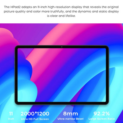 HEADWOLF Hpad2 4G LTE, 10.95 inch, 8GB+256GB, Android 11 Unisoc T618 Octa Core up to 2.0GHz, Support Dual SIM & WiFi & Bluetooth, Global Version with Google Play, US Plug(Space Grey) - free shipping - PMC Jewellery - Order now!