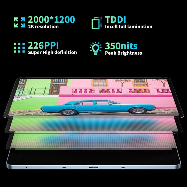 HEADWOLF Hpad1 4G LTE, 10.4 inch, 8GB+128GB, Android 11 Unisoc T618 Octa Core up to 2.0GHz, Support Dual SIM & WiFi & Bluetooth, Global Version with Google Play, US Plug(Grey)