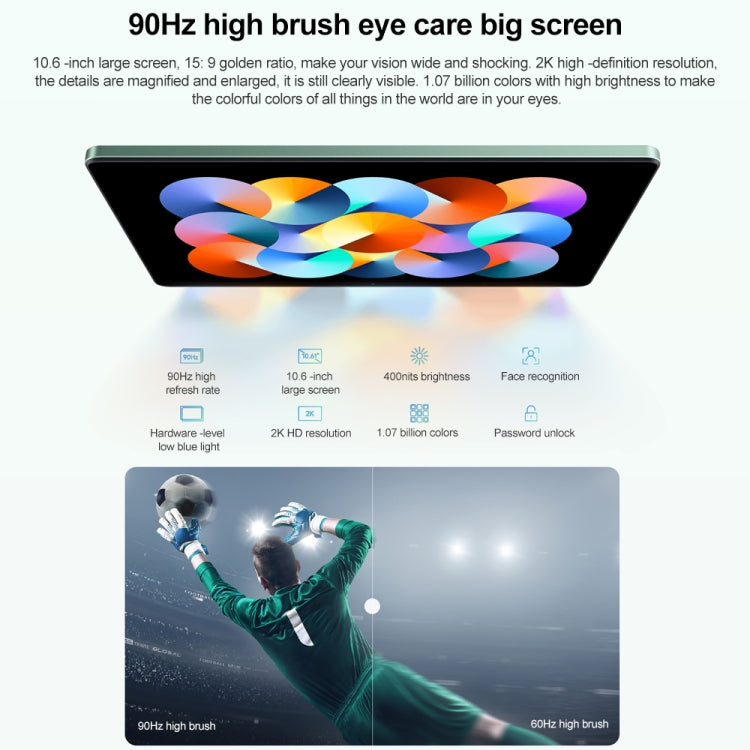 Xiaomi Redmi Pad, 10.6 inch, 4GB+128GB, MIUI Pad 13 OS MediaTek Helio G99 Octa Core up to 2.2GHz, 8000mAh Battery, Support BT WiFi, Not Support Google Play(Dark Gray)