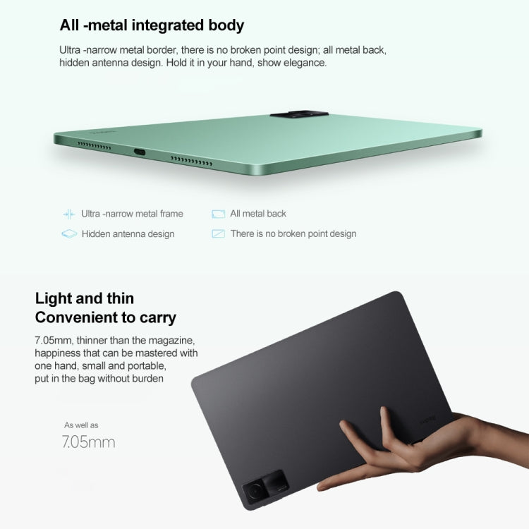 Xiaomi Redmi Pad, 10.6 inch, 4GB+128GB, MIUI Pad 13 OS MediaTek Helio G99 Octa Core up to 2.2GHz, 8000mAh Battery, Support BT WiFi, Not Support Google Play(Silver) - free shipping - PMC TechLife - Order now!