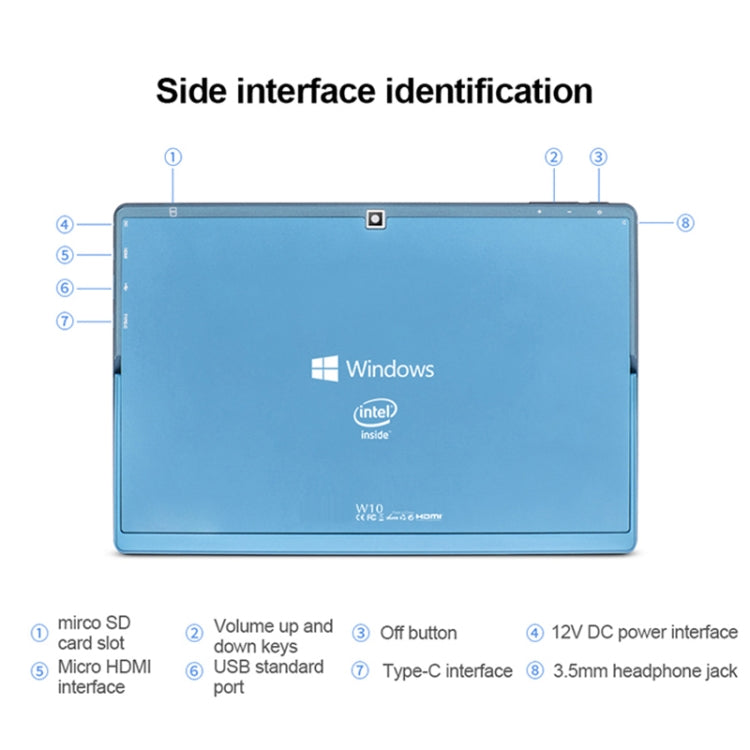 W10 2 in 1 Tablet PC, 10.1 inch, 6GB+64GB, Windows 10 System, Intel Gemini Lake N4120 Quad Core up to 2.6GHz, without Keyboard & Stylus Pen, Support Dual Band WiFi & Bluetooth & TF Card & HDMI, US Plug - Other by PMC TechLife | Online Shopping South Africa | PMC TechLife