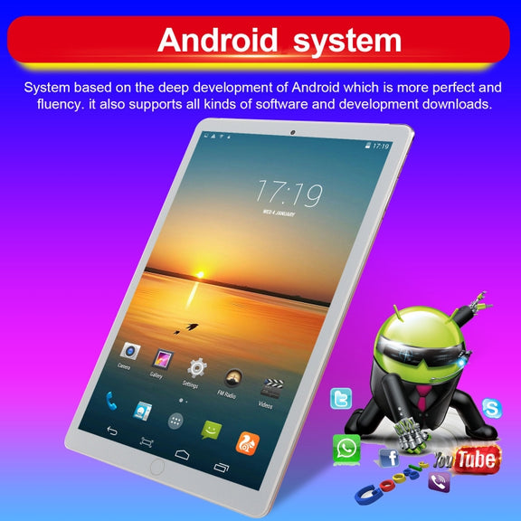 P30 3G Phone Call Tablet PC, 10.1 inch, 2GB+16GB, Android 7.0 MTK6735 Quad-core ARM Cortex A53 1.3GHz, Support WiFi / Bluetooth / GPS, US Plug(Black) - 10.1 inch by PMC TechLife | Online Shopping South Africa | PMC TechLife