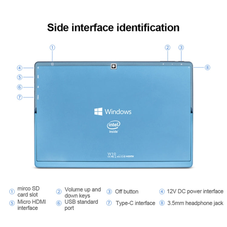 W10 2 in 1 Tablet PC, 10.1 inch, 6GB+64GB, Windows 10 System, Intel Gemini Lake N4120 Quad Core up to 2.6GHz, with Keyboard & Stylus Pen, Support Dual Band WiFi & Bluetooth & TF Card & HDMI, US Plug - Other by PMC TechLife | Online Shopping South Africa | PMC TechLife