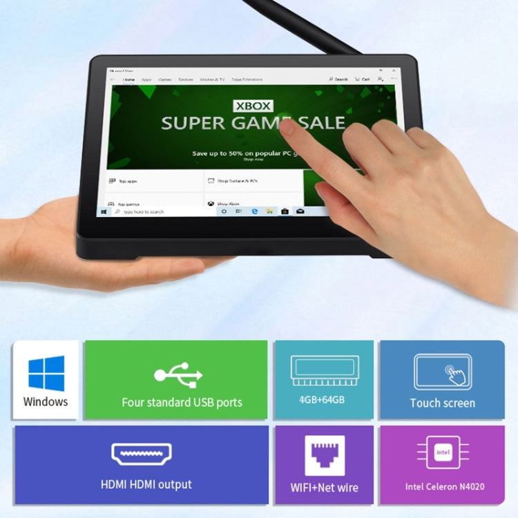 PiPo X9S All-in-One Mini PC, 9.0 inch, 4GB+64GB, Windows 10 Intel Celeron N4020 Dual Core up to 2.8GHz, Support WiFi & Bluetooth & TF Card & HDMI & RJ45, US Plug (Black) - free shipping - PMC Jewellery - Order now!