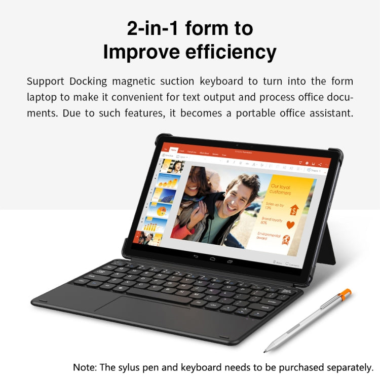 CHUWI Surpad 4G LTE Tablet PC, 10.1 inch, 4GB+128GB, Android 10.0, Helio MT6771V Octa Core up to 2.0GHz, Support Dual SIM & OTG & Bluetooth & Dual Band WiFi, EU Plug (Black+Grey) - free shipping - PMC Jewellery - Order now!