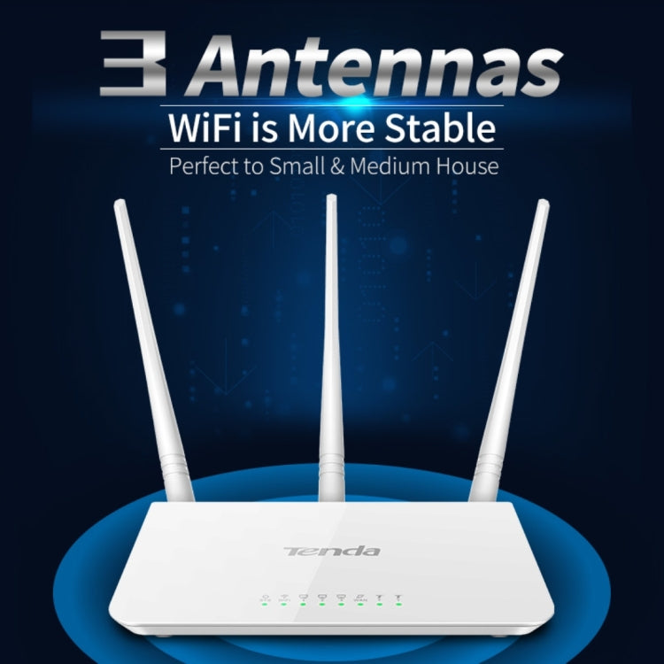 Tenda F3 Wireless 2.4GHz 300Mbps WiFi Router with 3*5dBi External Antennas(White) - free shipping - PMC Jewellery - Order now!