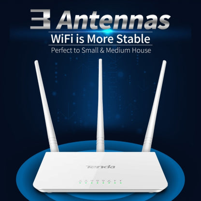 Tenda F3 Wireless 2.4GHz 300Mbps WiFi Router with 3*5dBi External Antennas(White) - free shipping - PMC Jewellery - Order now!